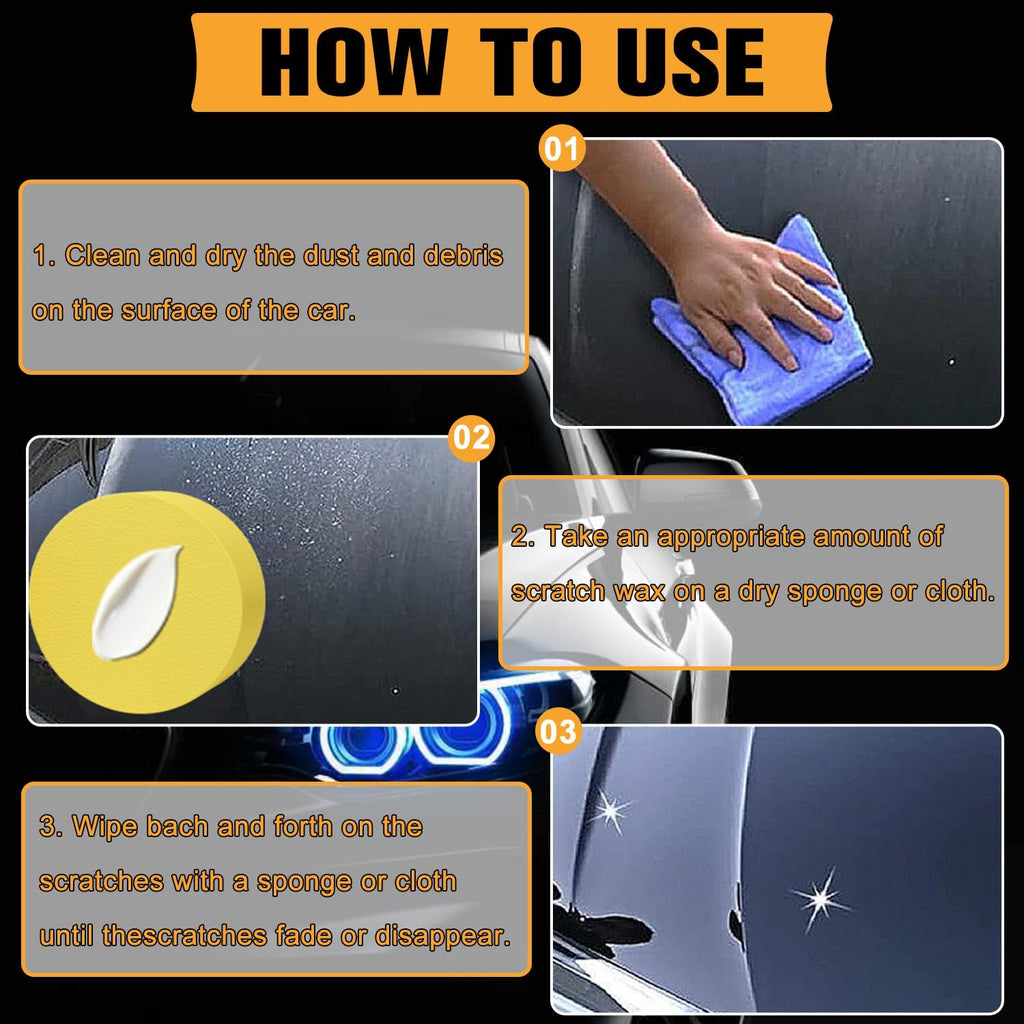 2 Set 2026 New Car Scratch Removal Wax, Scratch Remover for Vehicles, Car Scratch Repair Paste with Sponge, Car Polishing Wax Scratchs Remover Cars Paint Scratchs Repair Kit for Deep Scratches