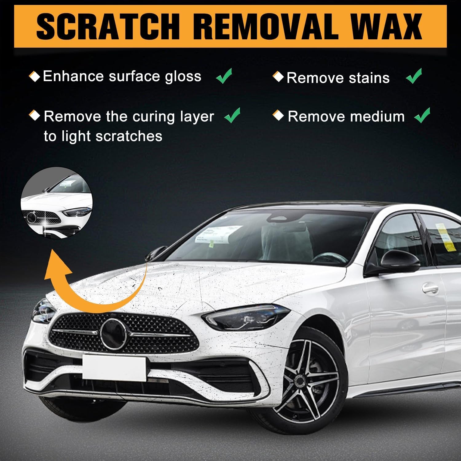 2 Set 2026 New Car Scratch Removal Wax, Scratch Remover for Vehicles, Car Scratch Repair Paste with Sponge, Car Polishing Wax Scratchs Remover Cars Paint Scratchs Repair Kit for Deep Scratches